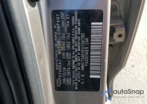 2014 Hyundai Accent Gls from USA, damaged, VIN KMHCT5AE0EU156790